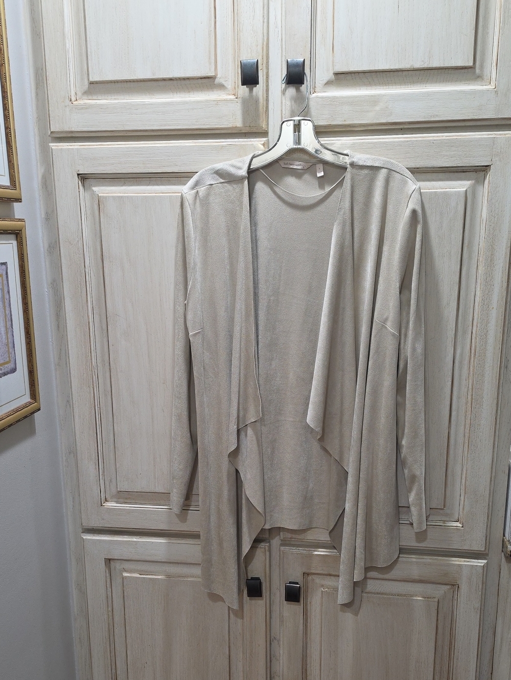Soft Surroundings Neutral Light Beige Open Draped Cardigan LIKE NEW